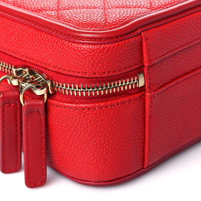 Chanel Caviar Quilted Medium CC Filigree Vanity Case Red 9 of 12