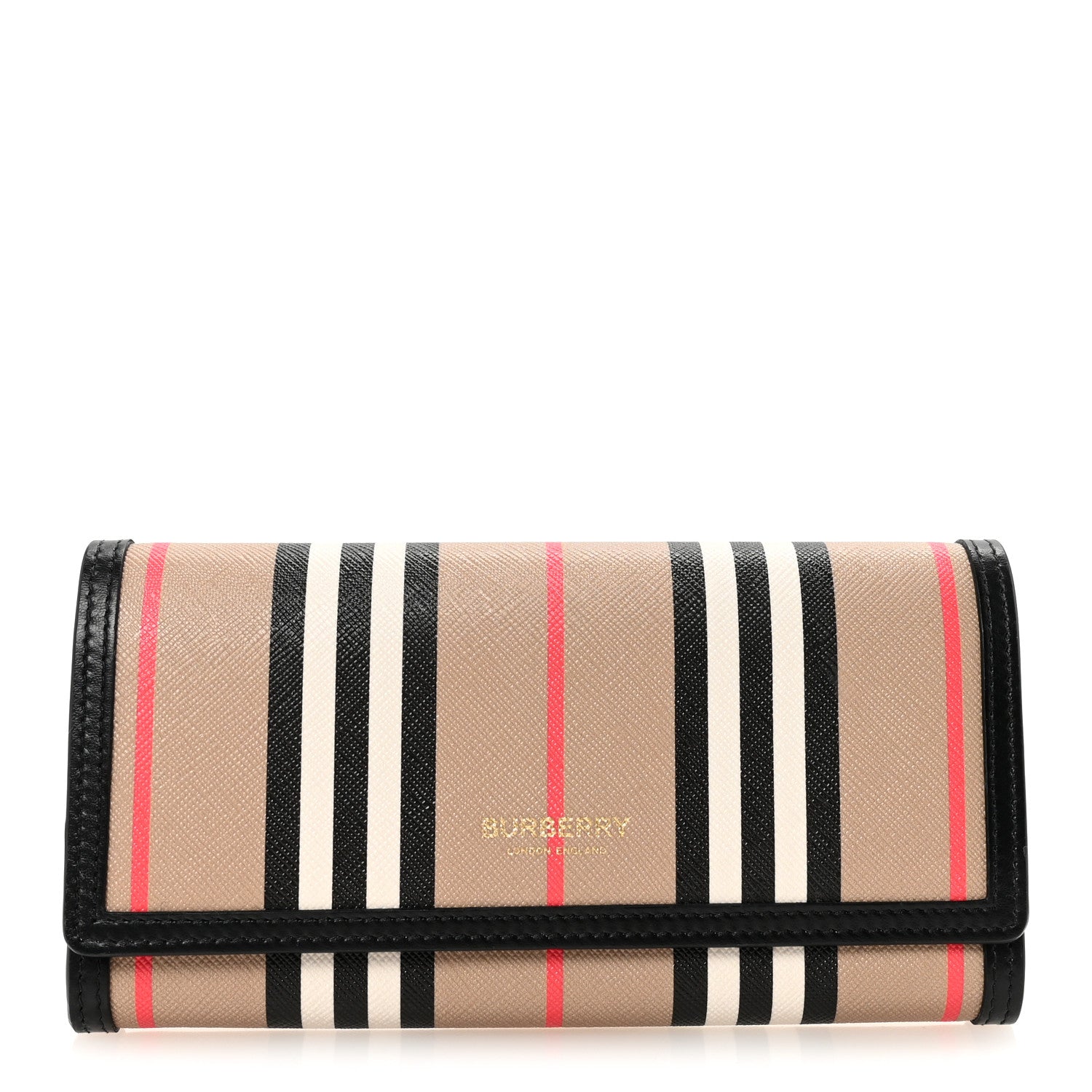 Burberry E-Canvas Icon Stripe Halton Continental Wallet Archive Beige 1 of 6
