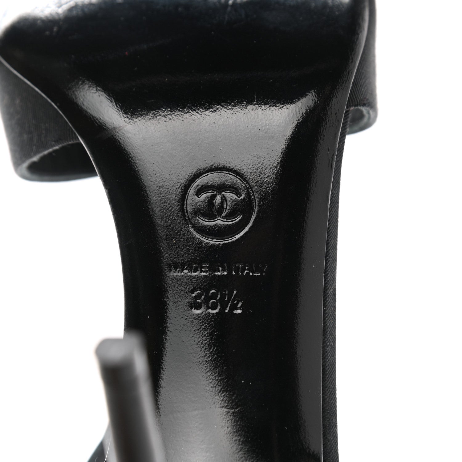 Chanel Grosgrain Pearl Sandals 38.5 Black 6 of 10