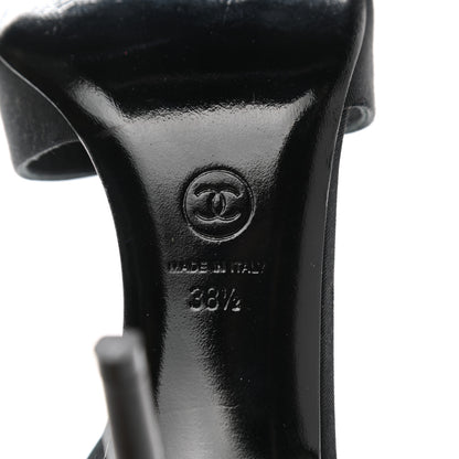 Chanel Grosgrain Pearl Sandals 38.5 Black 6 of 10