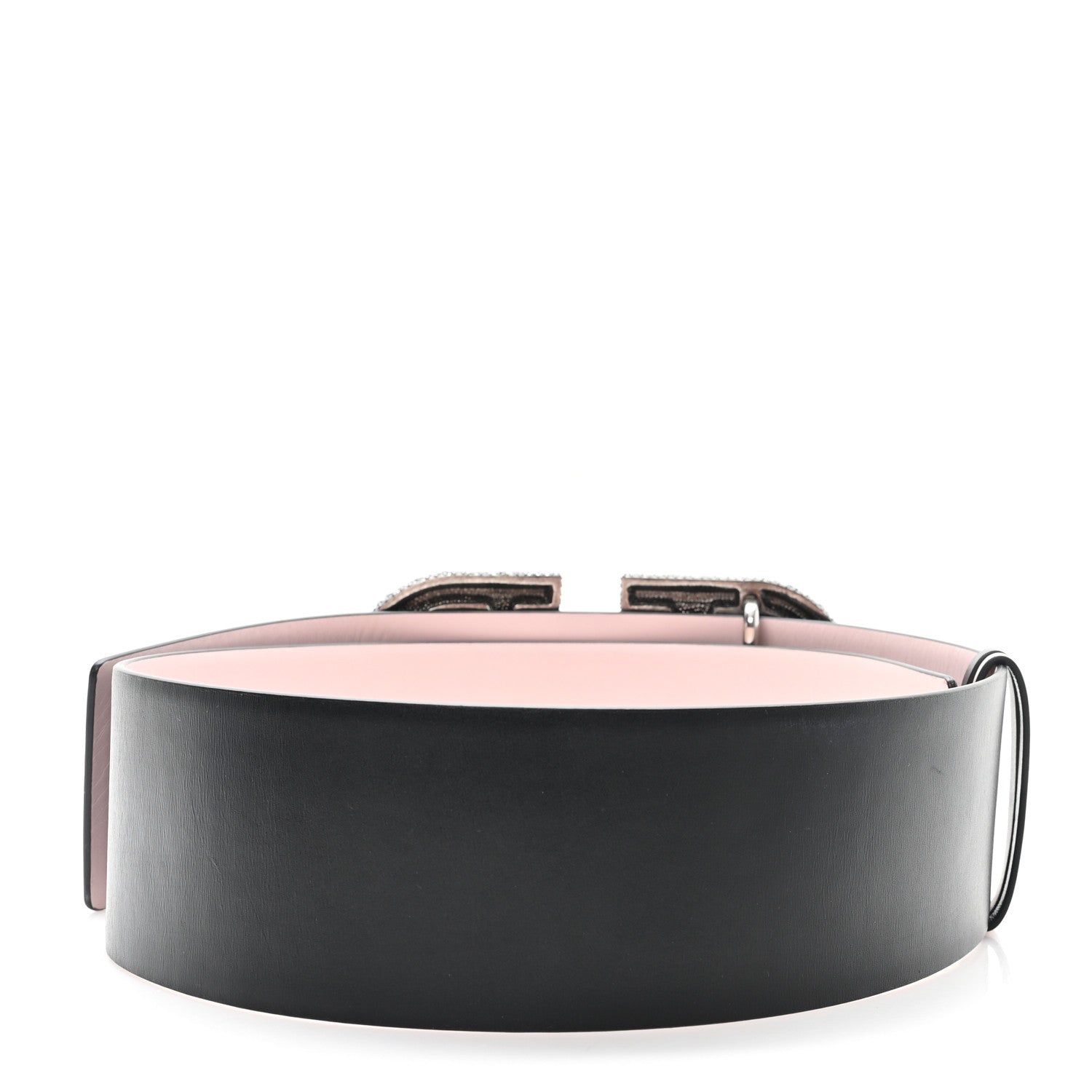 Valentino Garavani Calfskin Crystal VLogo 70mm Belt Black Water Rose 2 of 4