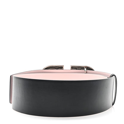Valentino Garavani Calfskin Crystal VLogo 70mm Belt Black Water Rose 2 of 4