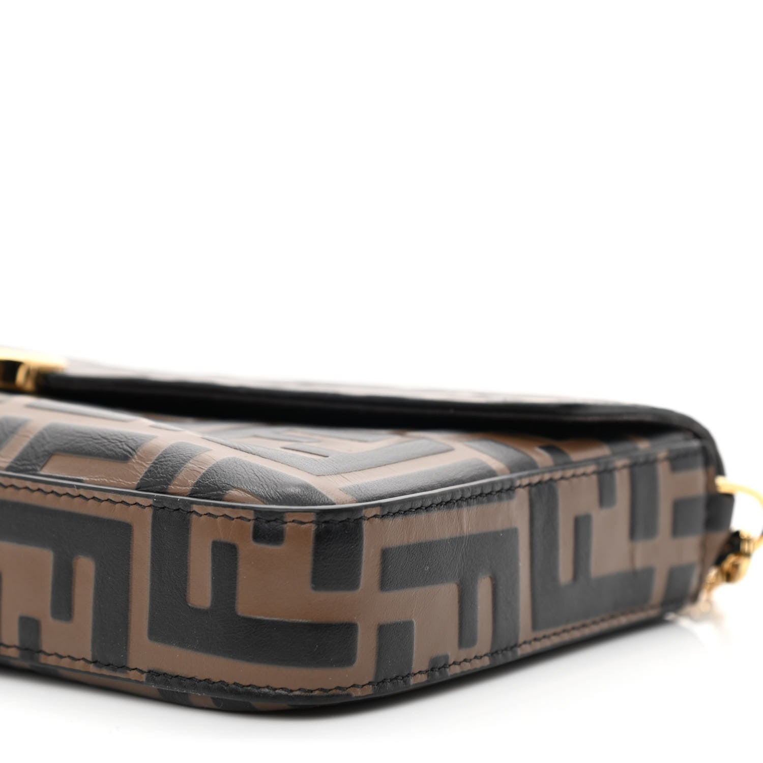 Fendi Vitello Soft F is Fendi Bi-Color FF 1974 Embossed Envelope Wallet On Chain with Pouches Maya Black 13 of 13