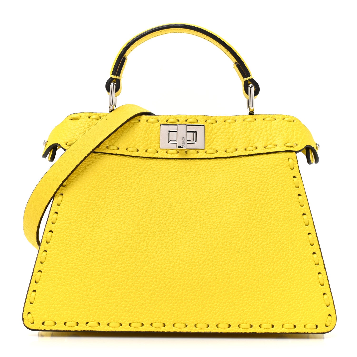 Fendi Cuoio Roma Sellerissima Petite Peekaboo I SEE U Satchel Pomelo 1 of 9