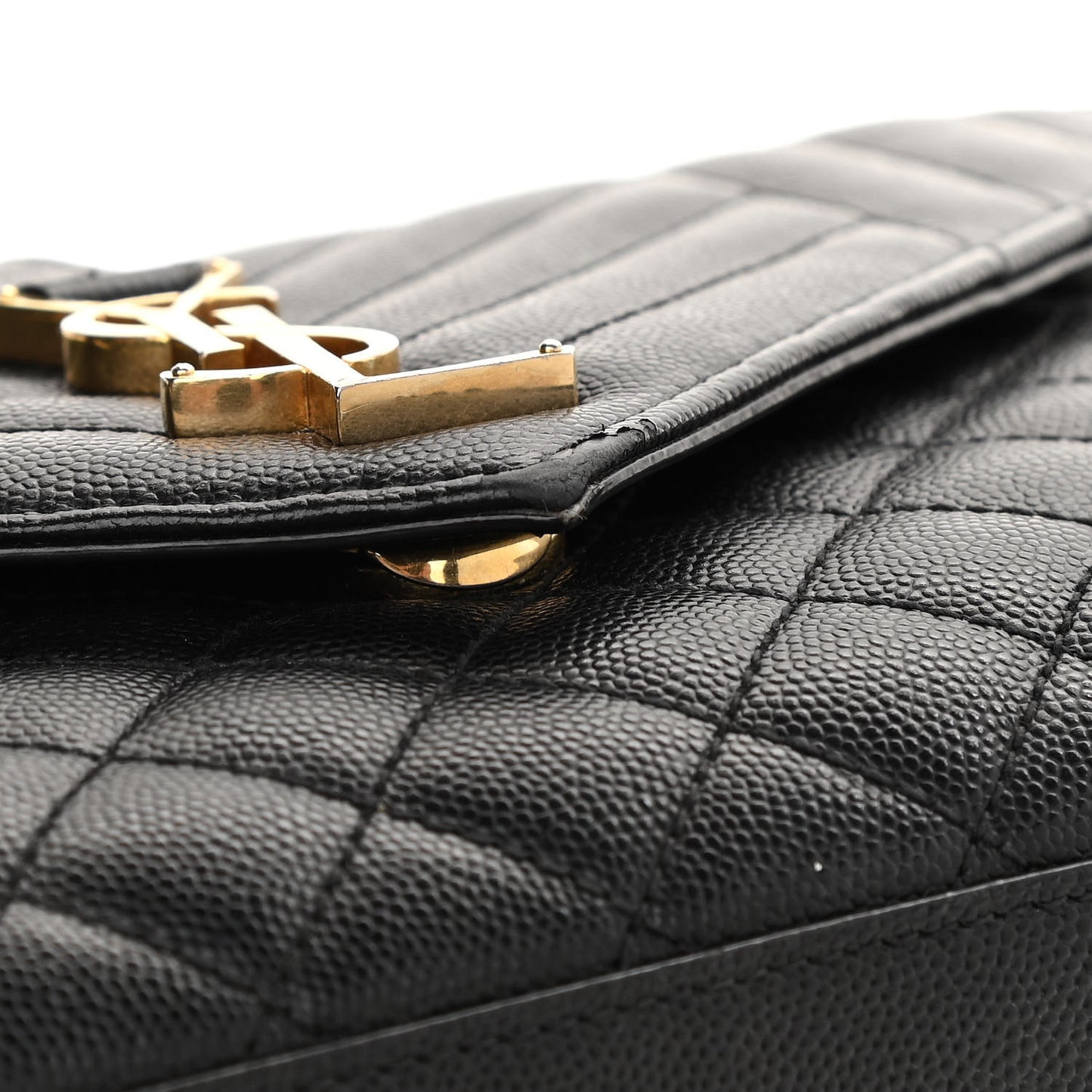 Grain De Poudre Textured Mixed Matelasse Triquilt Medium Monogram Satchel Black