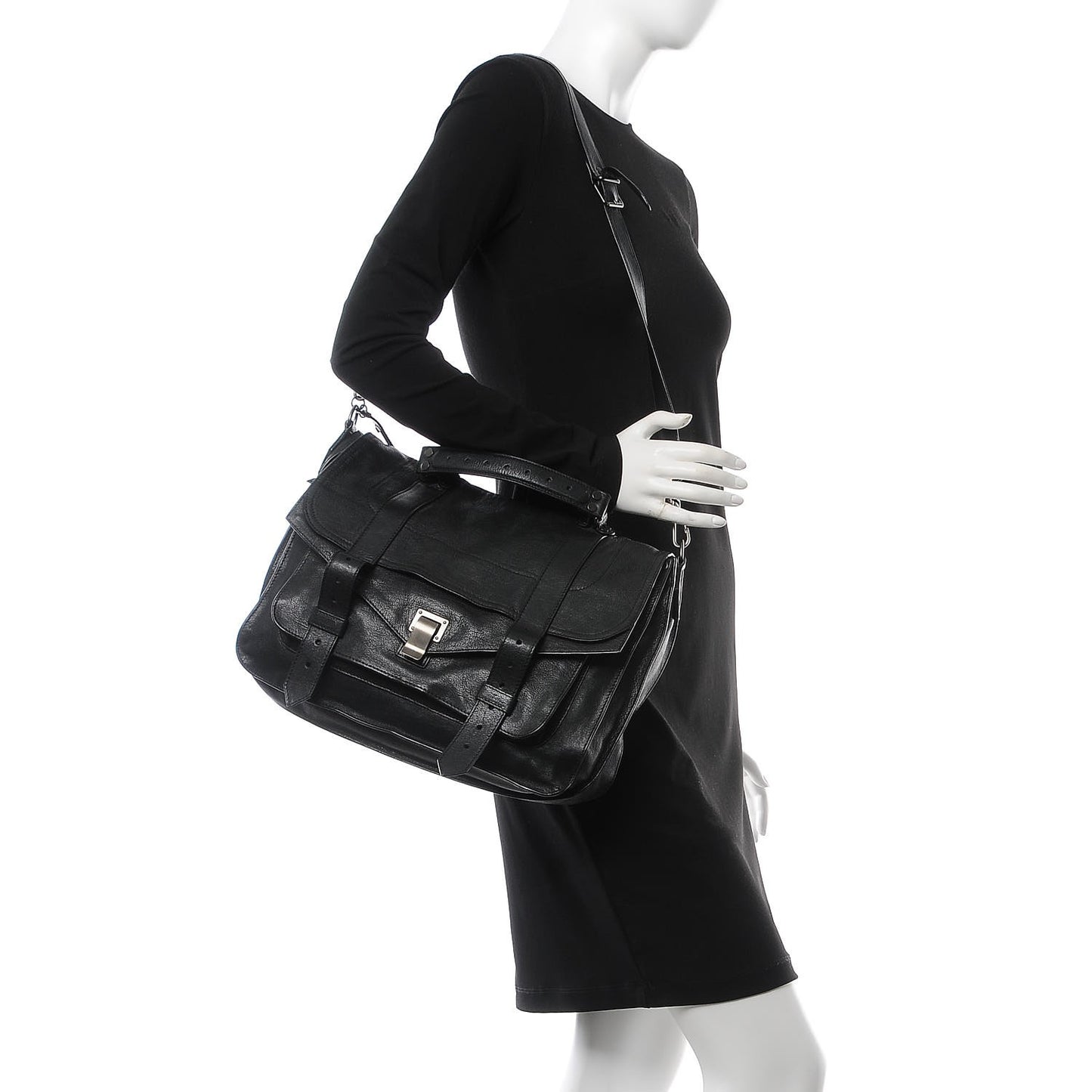 Lambskin Medium PS1 Satchel Black