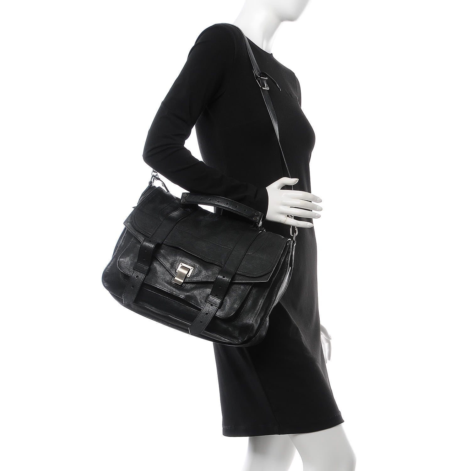 Proenza Schouler Lambskin Medium PS1 Satchel Black 2 of 7