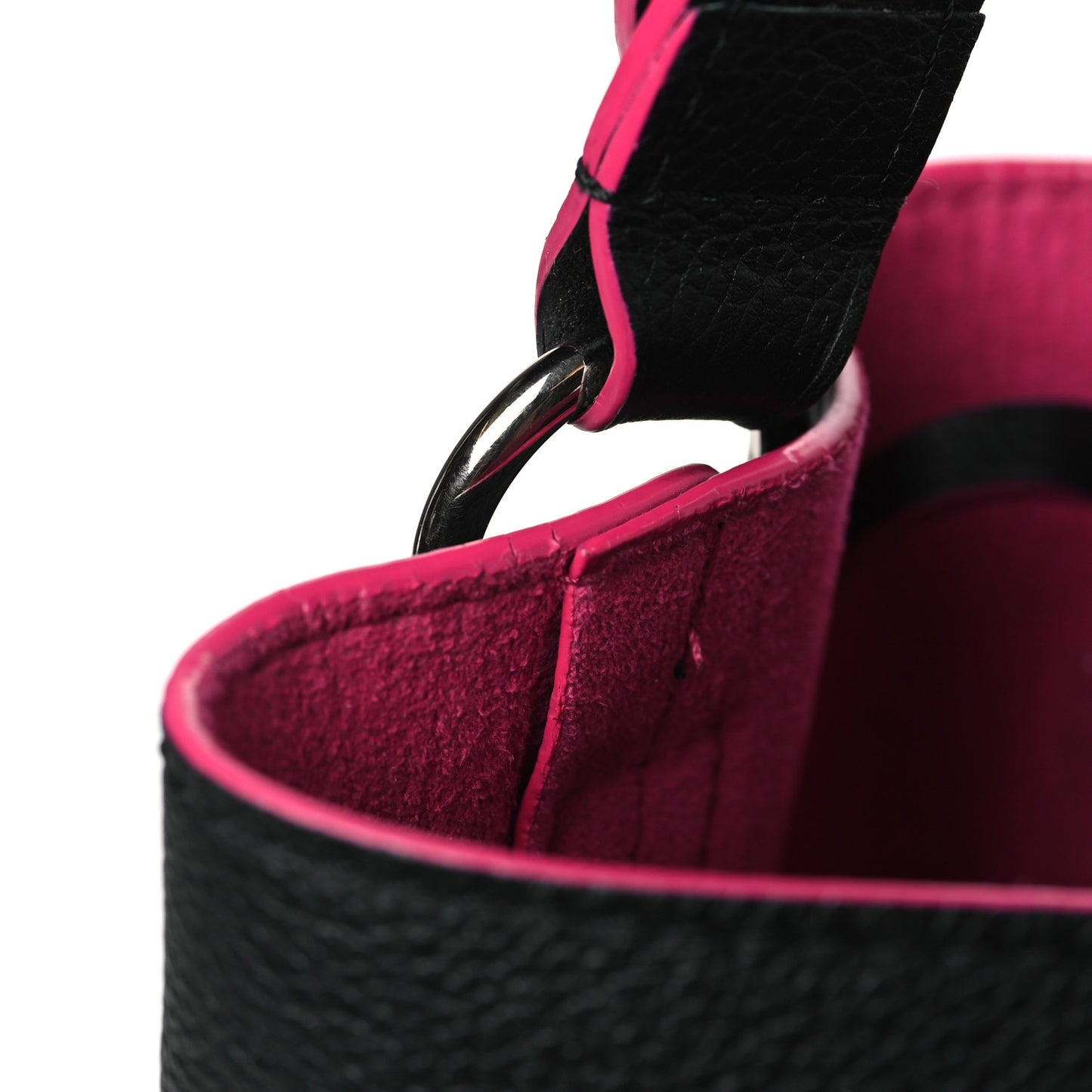 Calfskin Lockme Bucket Black