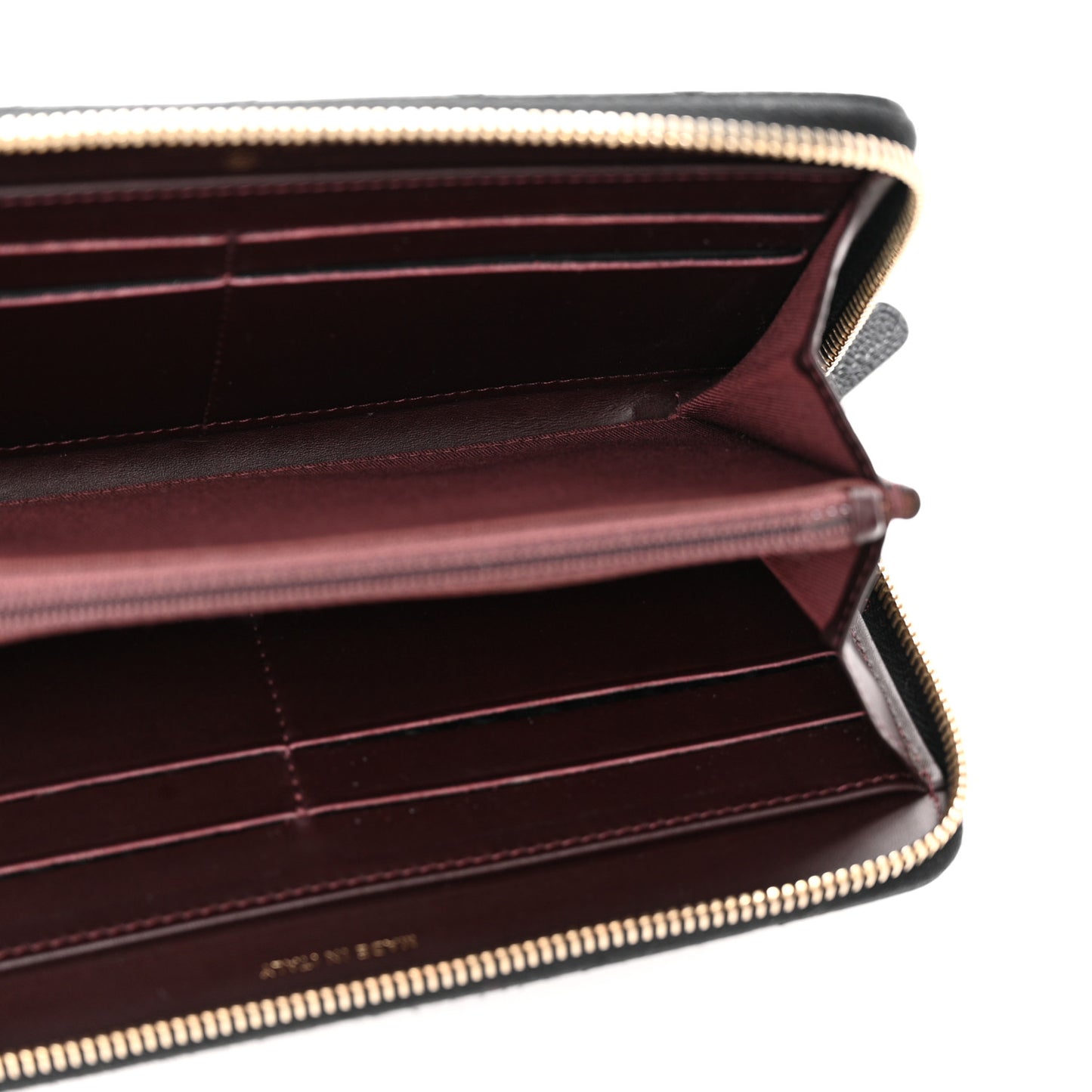 Caviar Quilted Large Gusset Zip Around Wallet Black