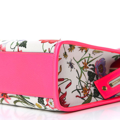 Gucci Canvas Medium Flora Tote Fuchsia 7 of 11