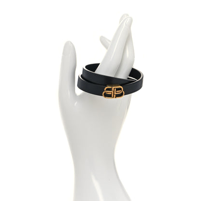 Balenciaga Calfskin BB Wrap Bracelet L Black 2 of 6