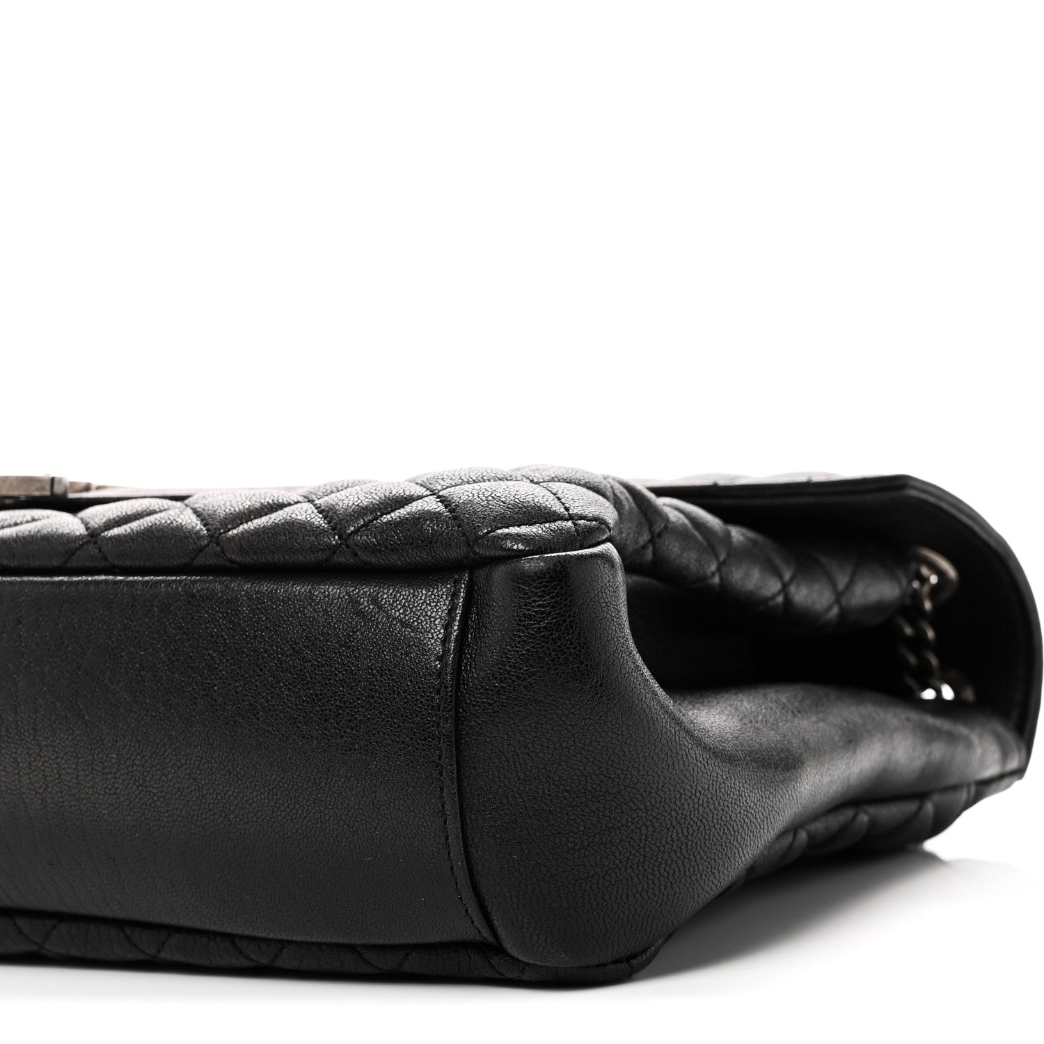 Saint Laurent Calfskin Mixed Matelasse Triquilt Large Monogram Satchel Black 10 of 11