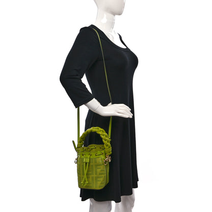 Fendi Canvas Nappa F is Fendi FF Embroidered Mini Mon Tresor Bucket Bag Wasabi 2 of 8