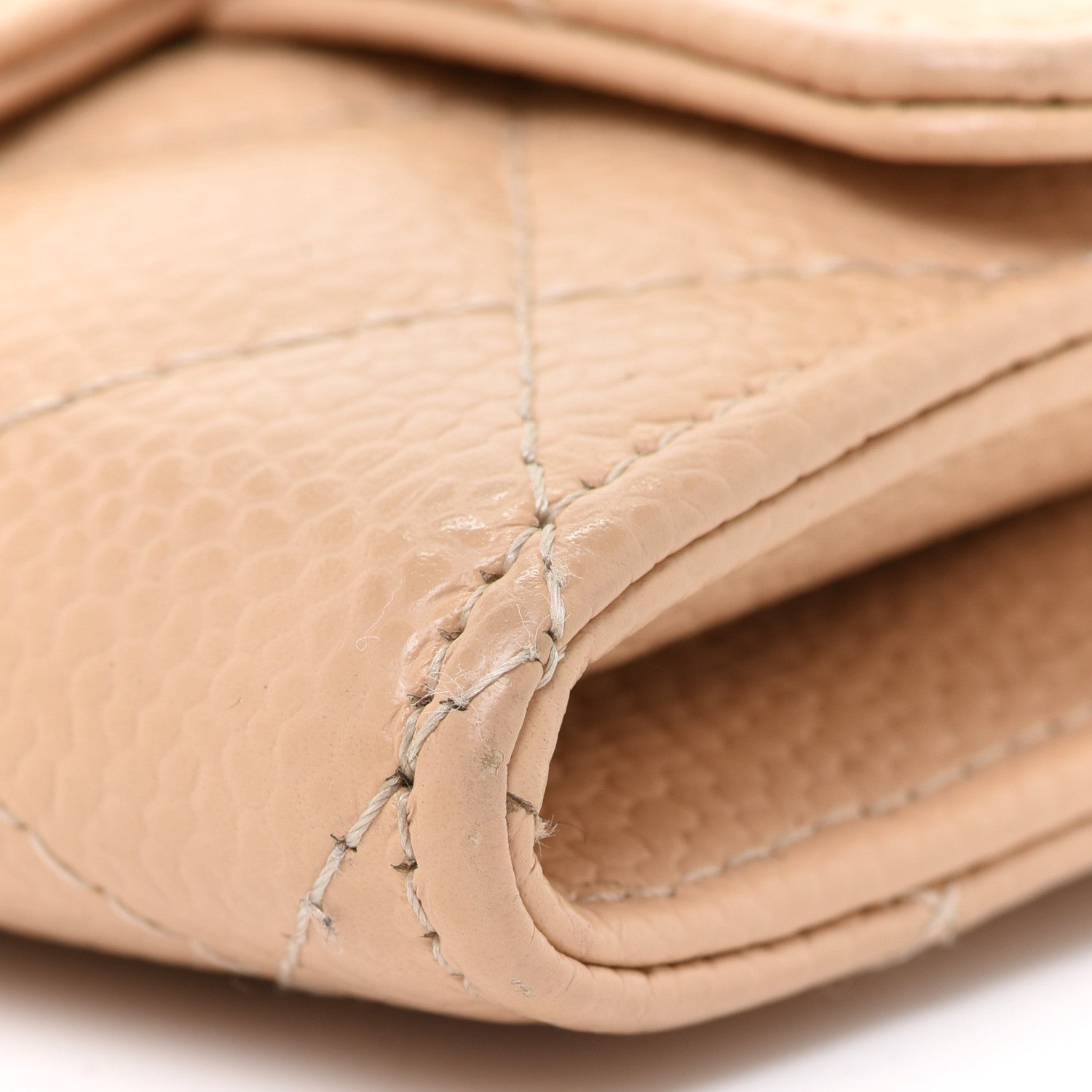 Chanel Caviar Quilted Flap Card Holder Wallet Beige 10 of 13