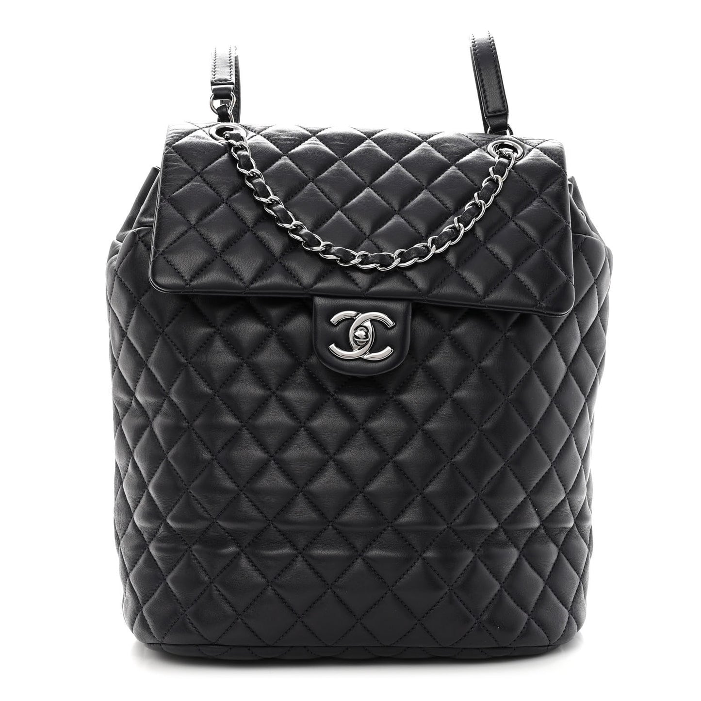 Calfskin Quilted Large Urban Spirit Backpack Dark Purple