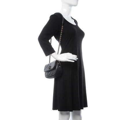 Chanel Calfskin Chevron Quilted Mini Messenger Flap Black 2 of 7