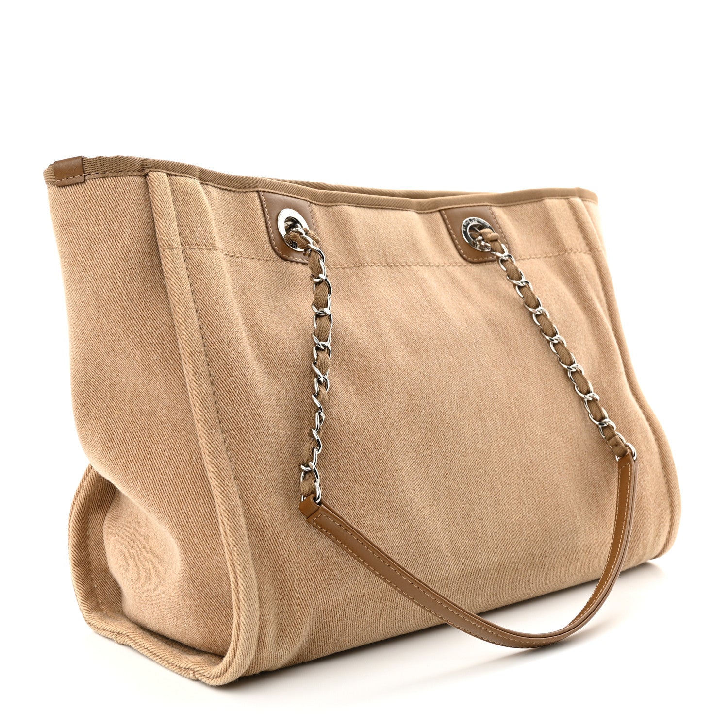 Chanel Canvas Sequin Small Deauville Tote Ecru 3 of 10