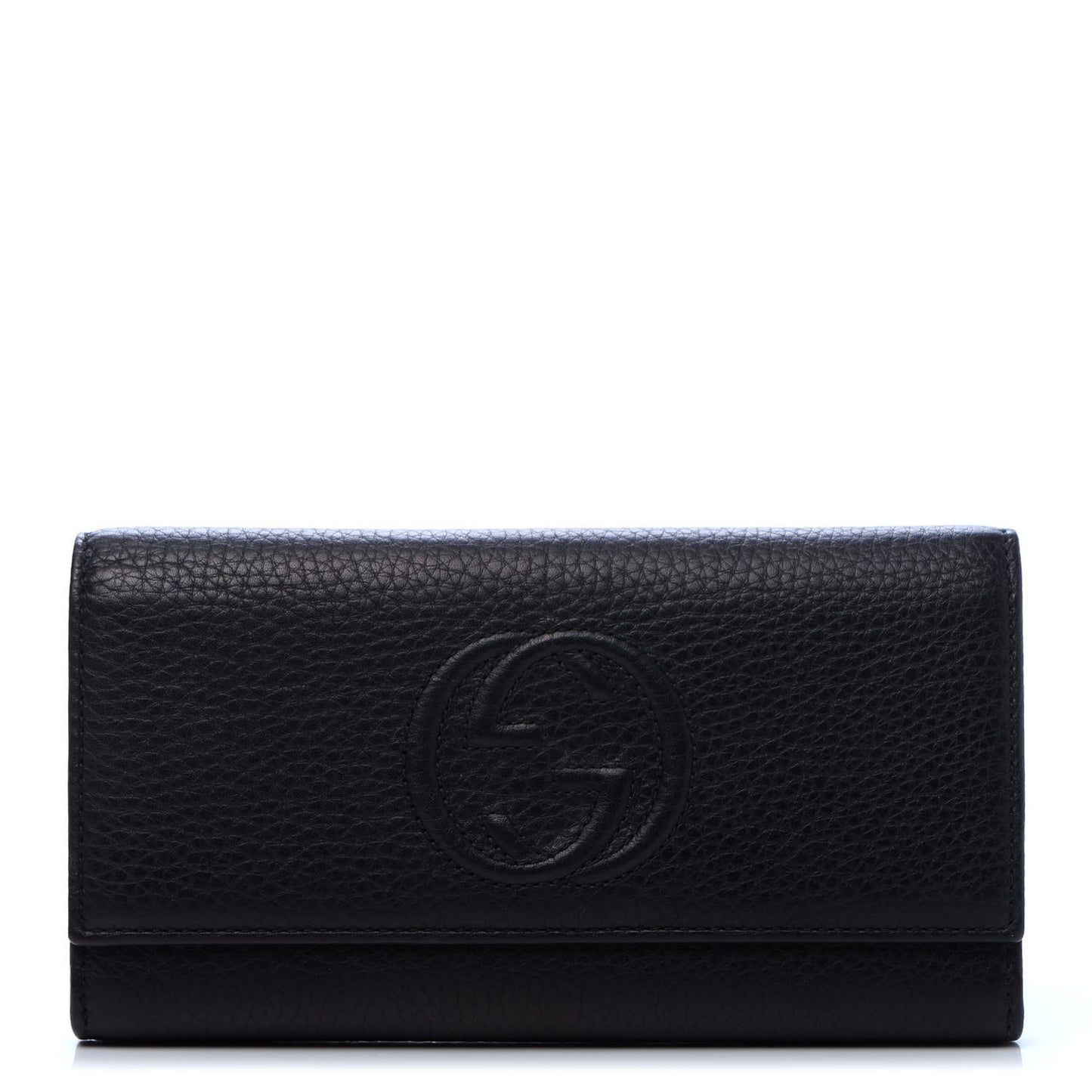 Pebbled Calfskin Large Soho Continental Wallet Black