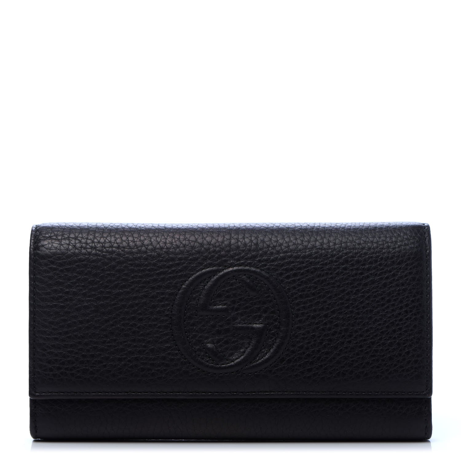 Gucci Pebbled Calfskin Large Soho Continental Wallet Black 1 of 10