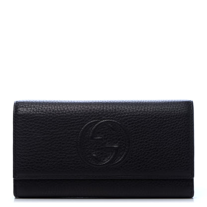 Gucci Pebbled Calfskin Large Soho Continental Wallet Black 1 of 10