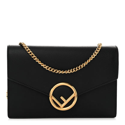 Fendi Vitello Cruise F is Fendi Medium Envelope Wallet on Chain Black 1 of 8