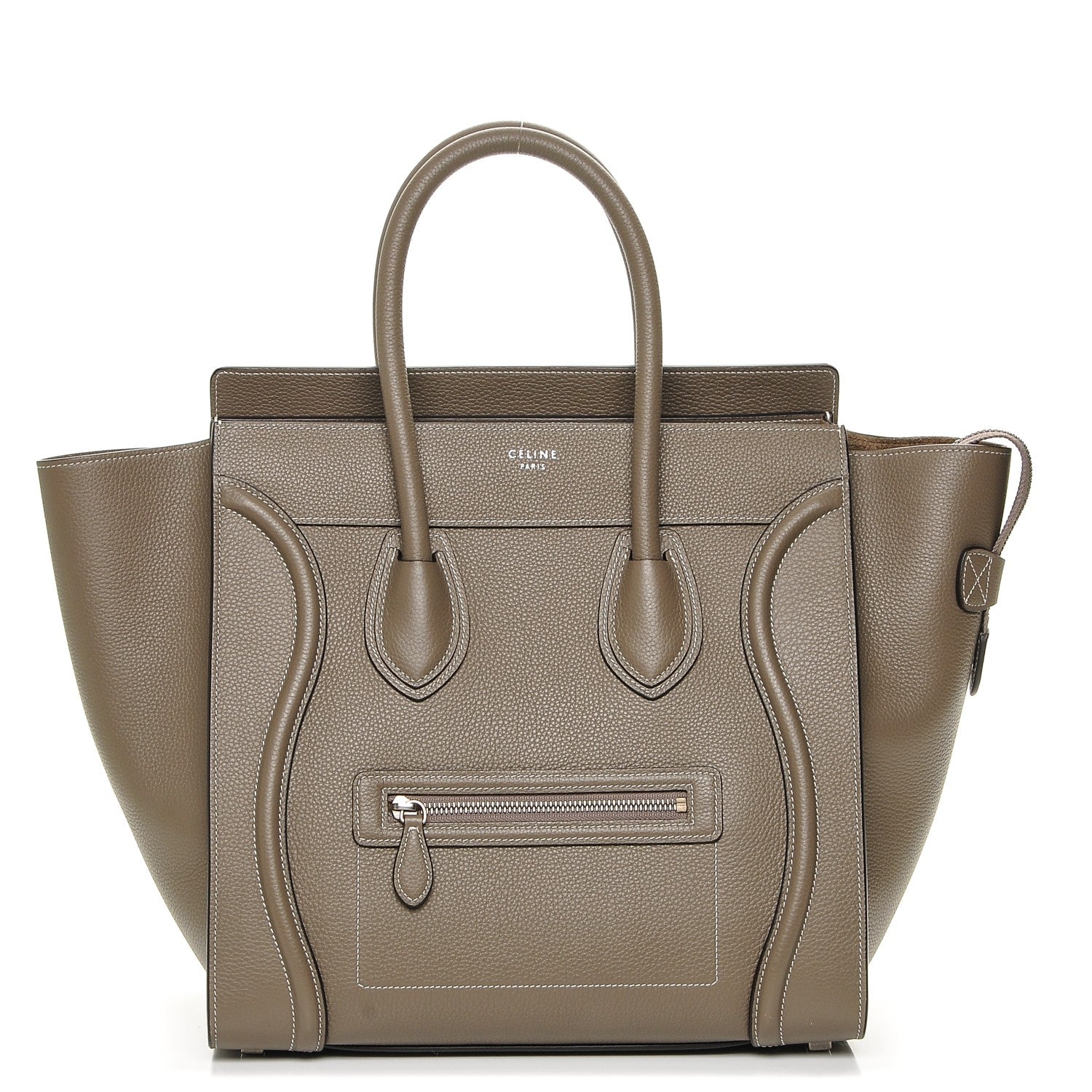 Celine Drummed Calfskin Mini Luggage Souris 1 of 7