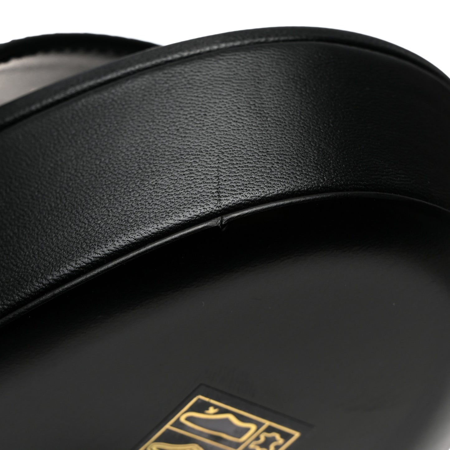 Lambskin Logo Platform Sandals 38 Black