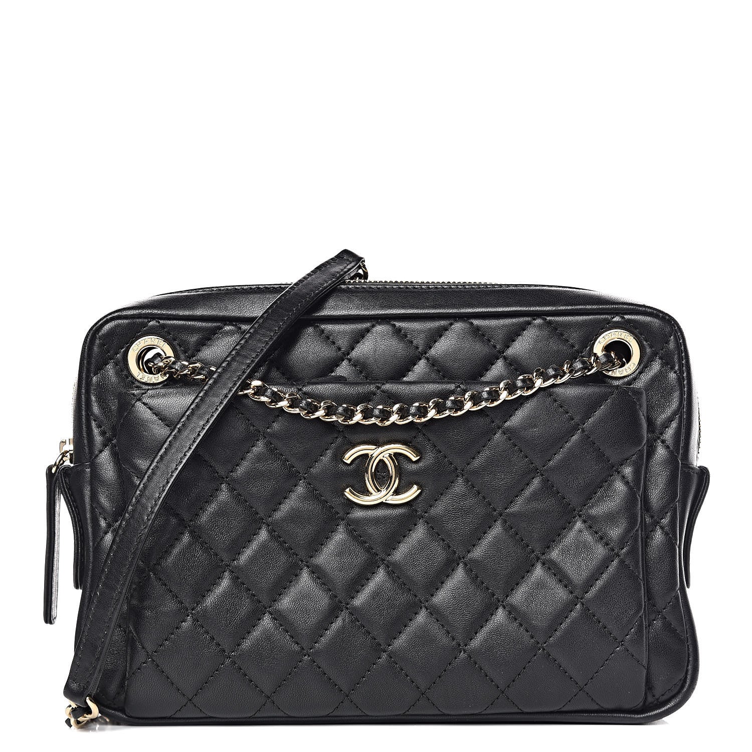 Chanel Lambskin Quilted Camera Case Black 1 of 10
