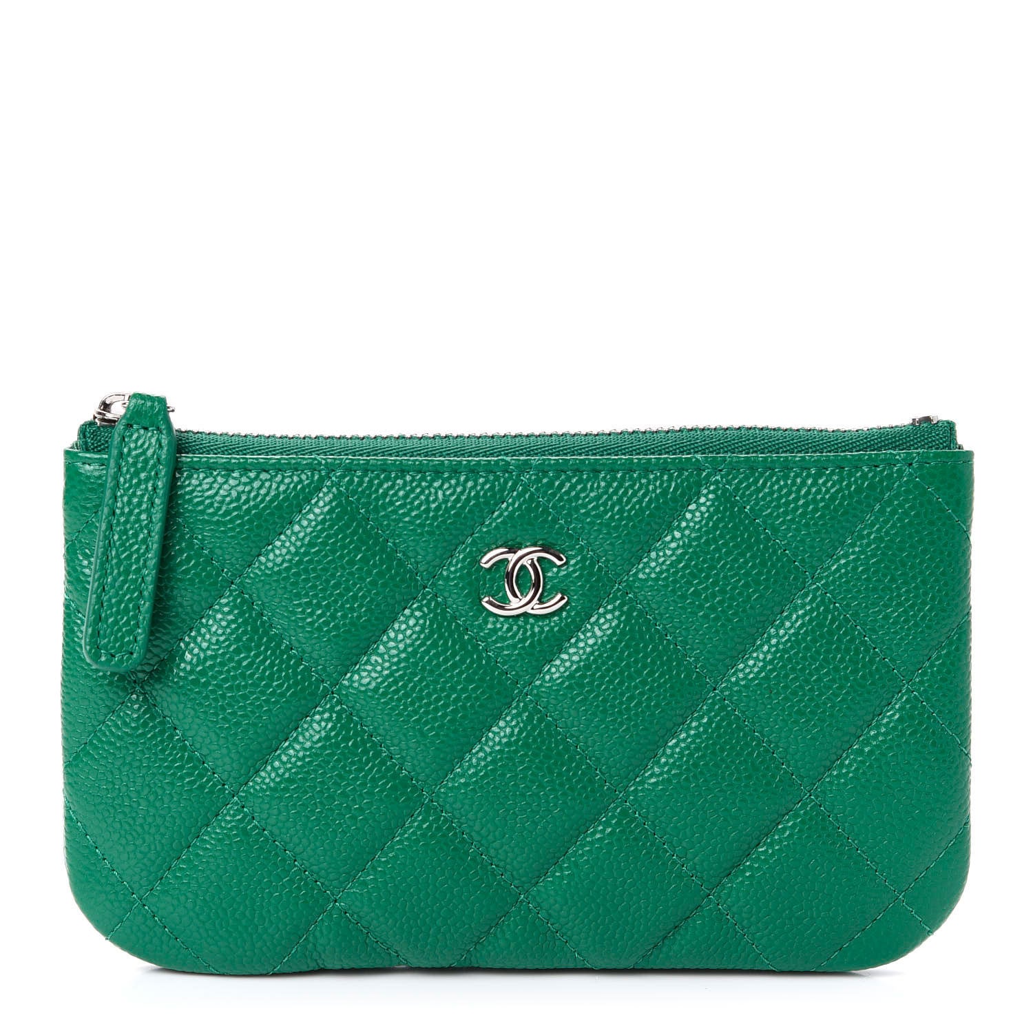 Chanel Caviar Quilted Small Cosmetic Case Green 1 of 8