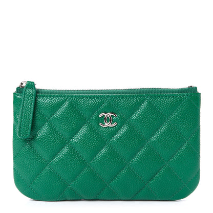 Chanel Caviar Quilted Small Cosmetic Case Green 1 of 8