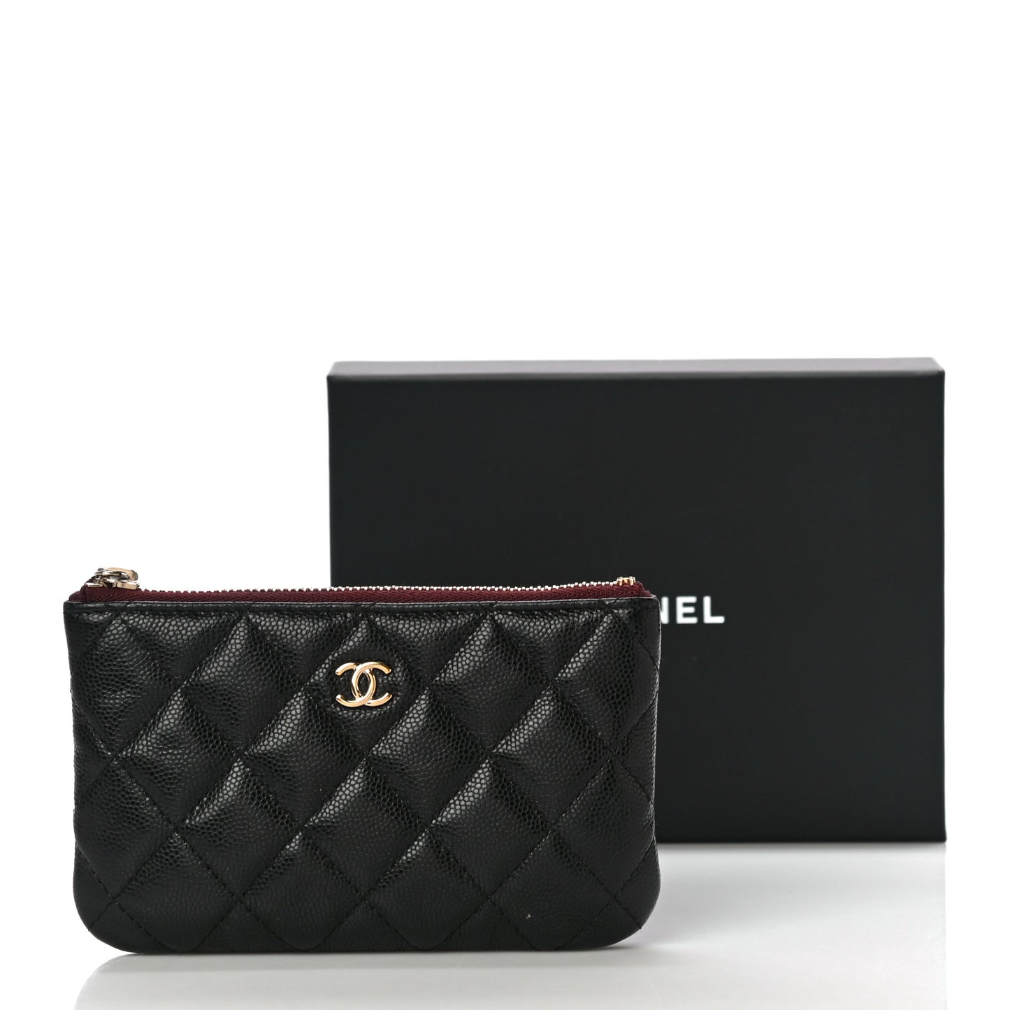Caviar Quilted Small Cosmetic Case Black