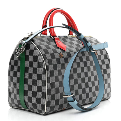 Louis Vuitton Damier Speedy Bandouliere 30 Black White 3 of 11