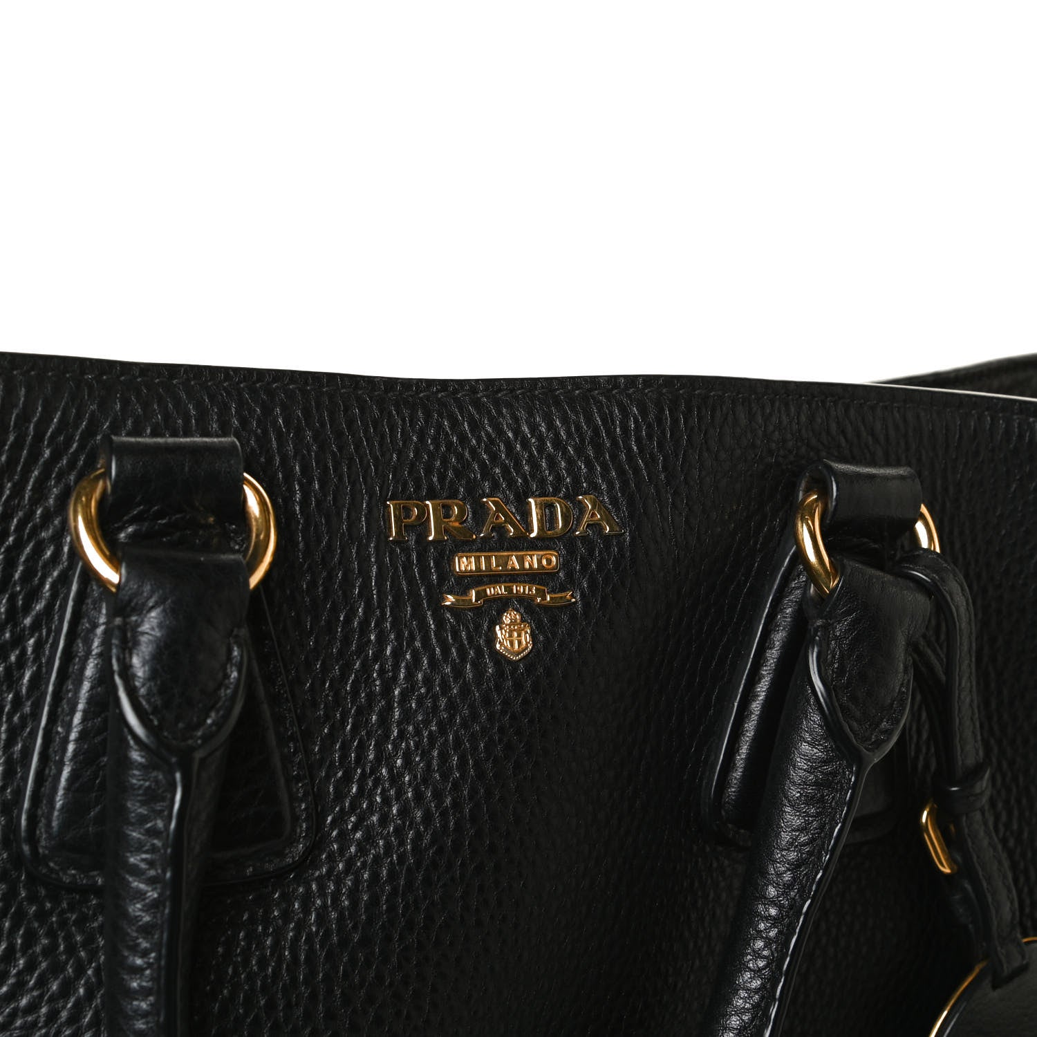 Prada Vitello Daino Tote Black 10 of 15
