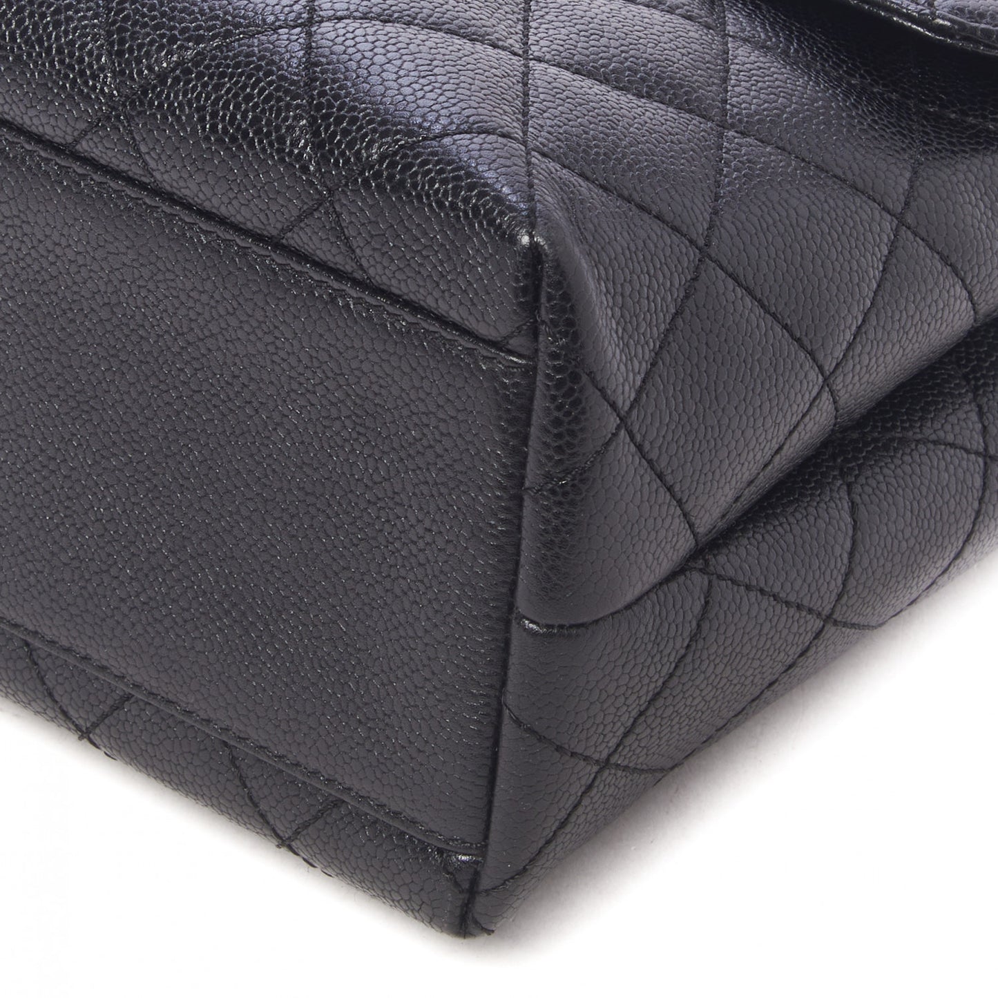 Caviar Quilted Jumbo Kelly Flap Black