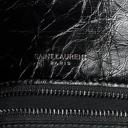 Saint Laurent Crinkled Calfskin Matelasse Monogram Medium Niki Chain Satchel Black 7 of 11