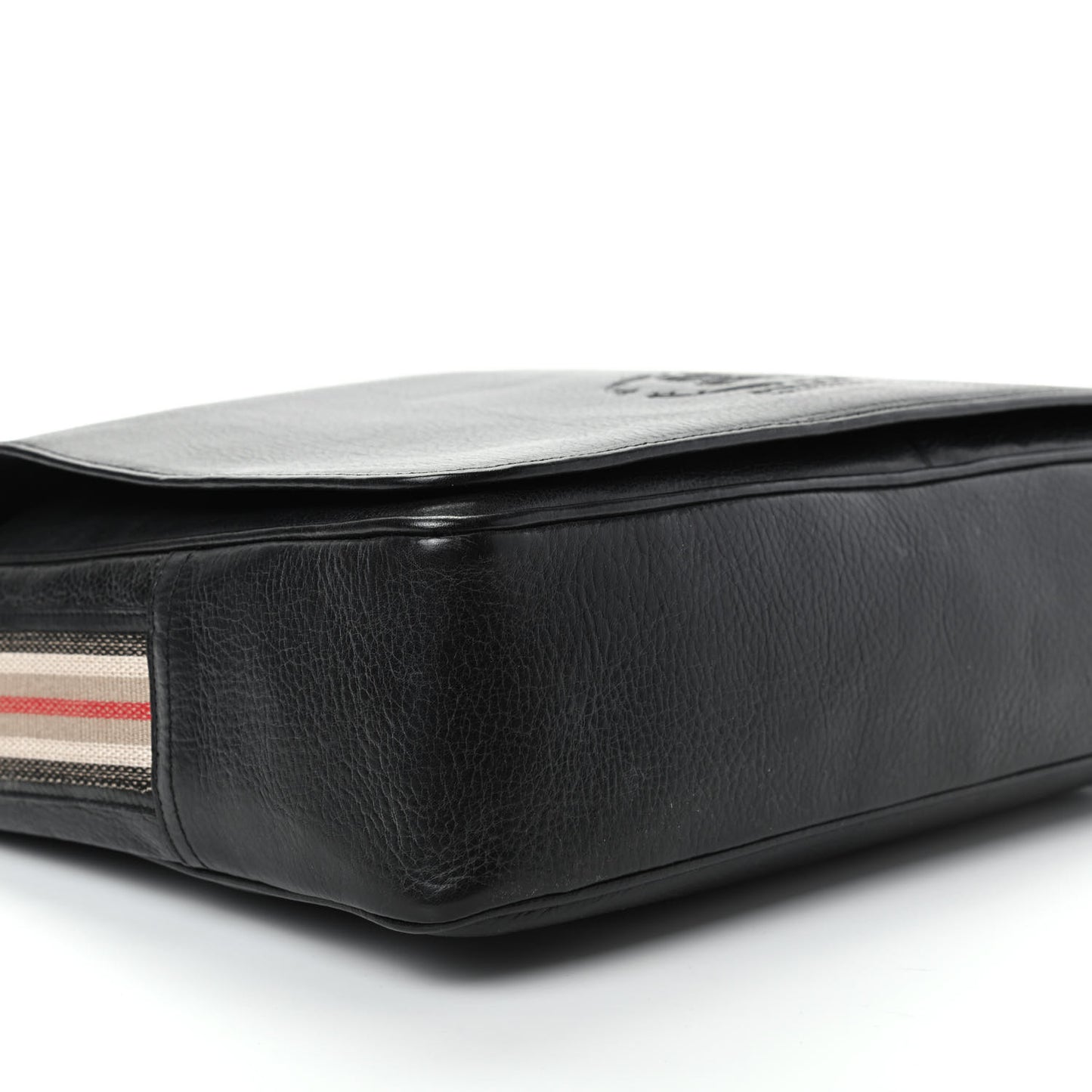 Grainy Calfskin Messenger Bag Black