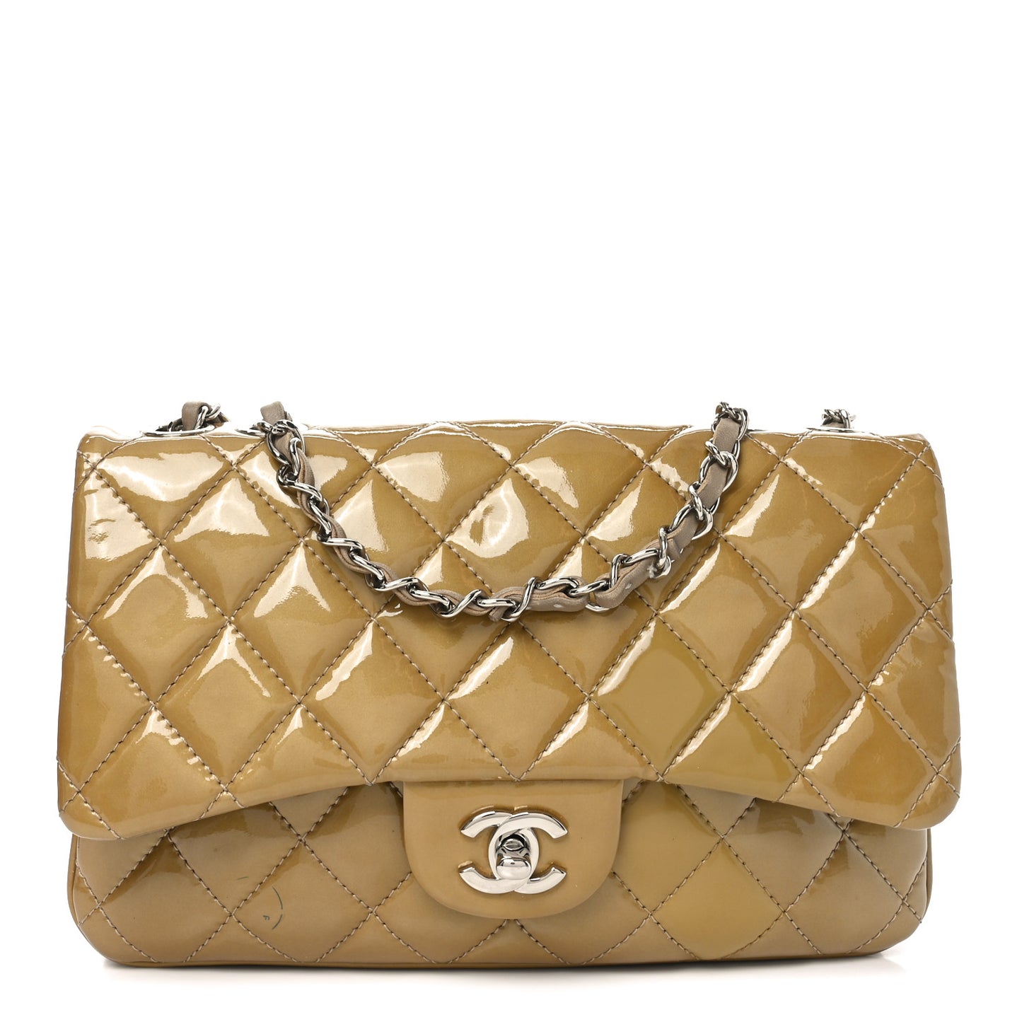 Patent Quilted 3 Jumbo Flap Light Brown