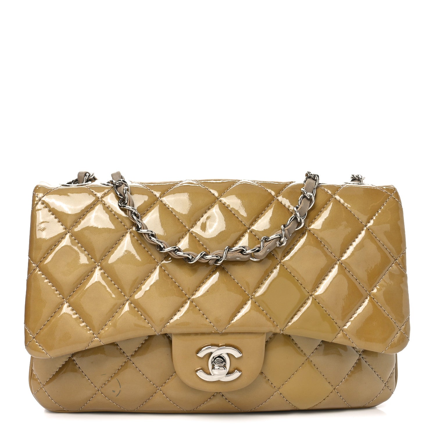 Chanel Patent Quilted 3 Jumbo Flap Light Brown 1 of 10