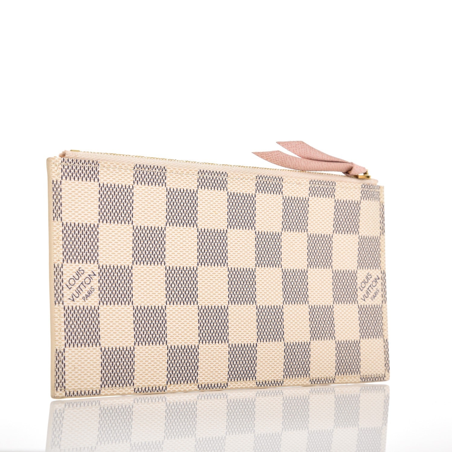Louis Vuitton Damier Azur Felicie Chain Wallet Zippered Insert Rose Ballerine 3 of 6