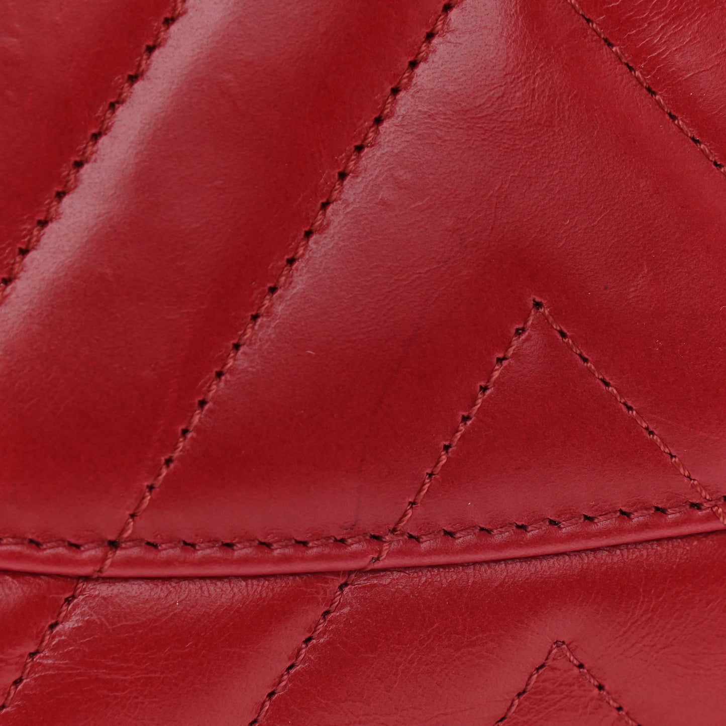 Calfskin Chevron Quilted Small Coco Handle Flap Red