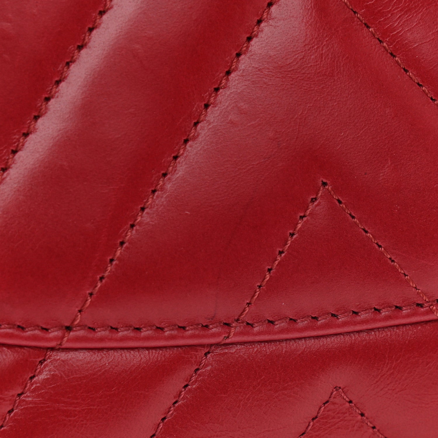 Chanel Calfskin Chevron Quilted Small Coco Handle Flap Red 12 of 13