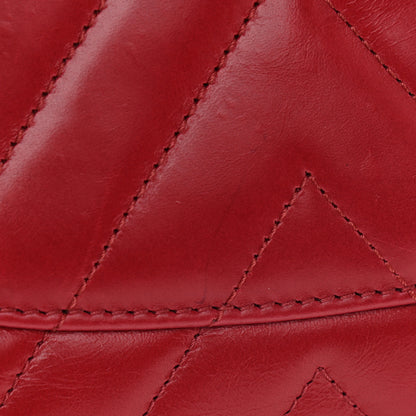 Chanel Calfskin Chevron Quilted Small Coco Handle Flap Red 12 of 13