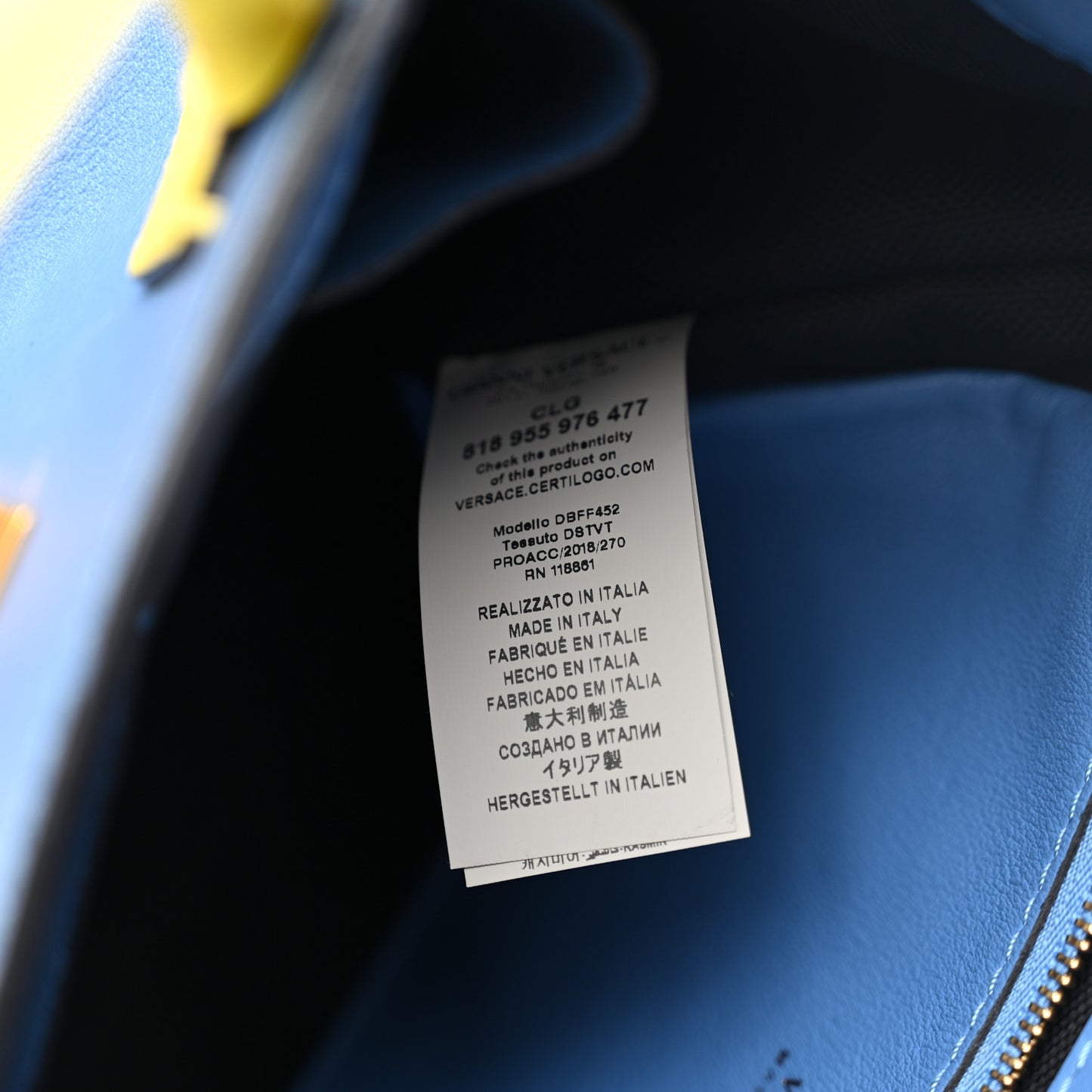 Calfskin Medium Palazzo Empire Bag Blue Pink Yellow