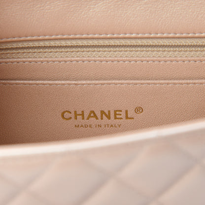 Chanel Iridescent Calfskin Quilted Mini Rectangular Flap Beige 8 of 10