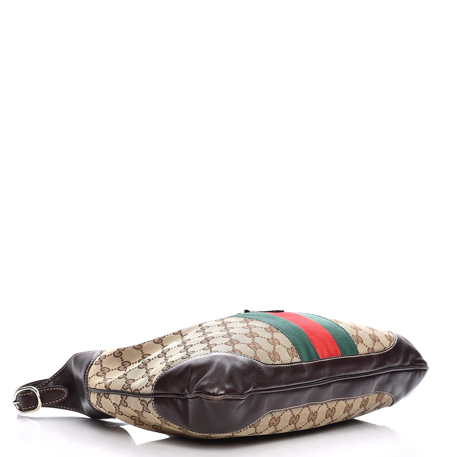Gucci Monogram Web Jackie O Bouvier Hobo Dark Brown 4 of 12
