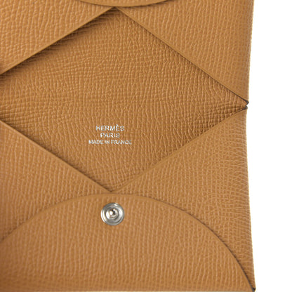 Hermes Epsom Calvi Card Case Sesame 8 of 10