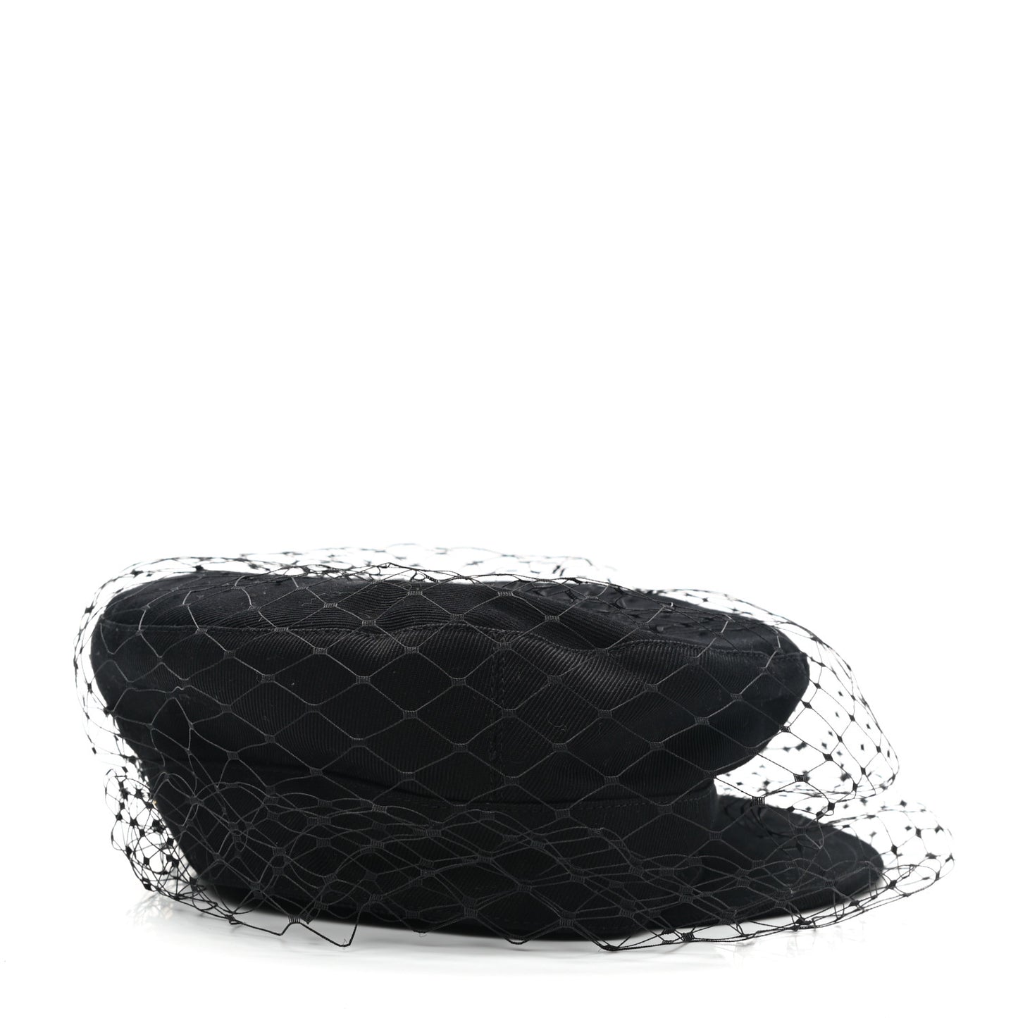 Cotton Canvas Arty Cap with Veil 58 Black