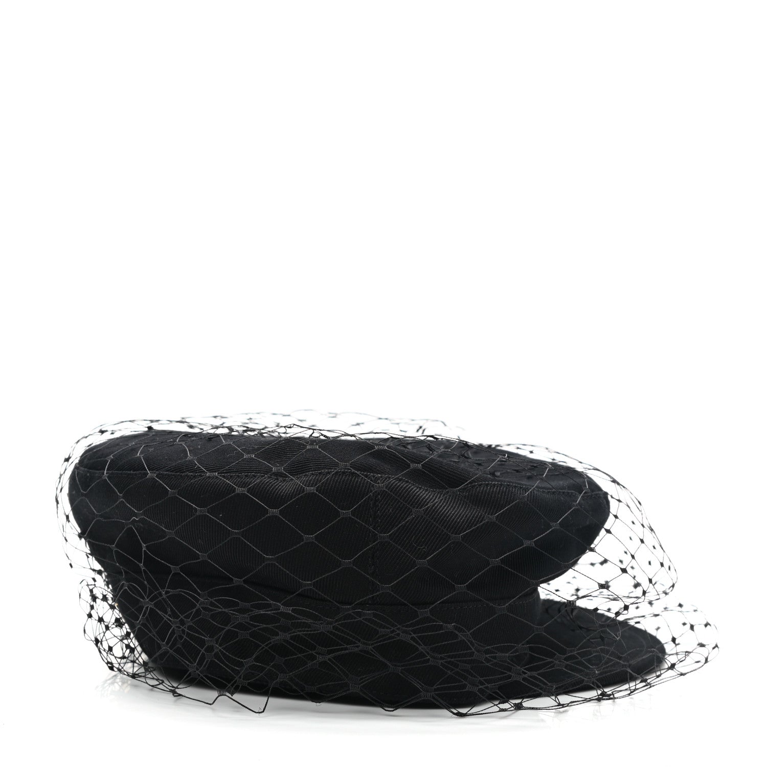 Christian Dior Cotton Canvas Arty Cap with Veil 58 Black 5 of 8