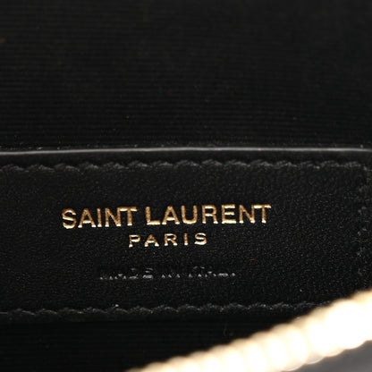 Saint Laurent Grain De Poudre Chevron Monogram Large Bill Pouch Black 6 of 12