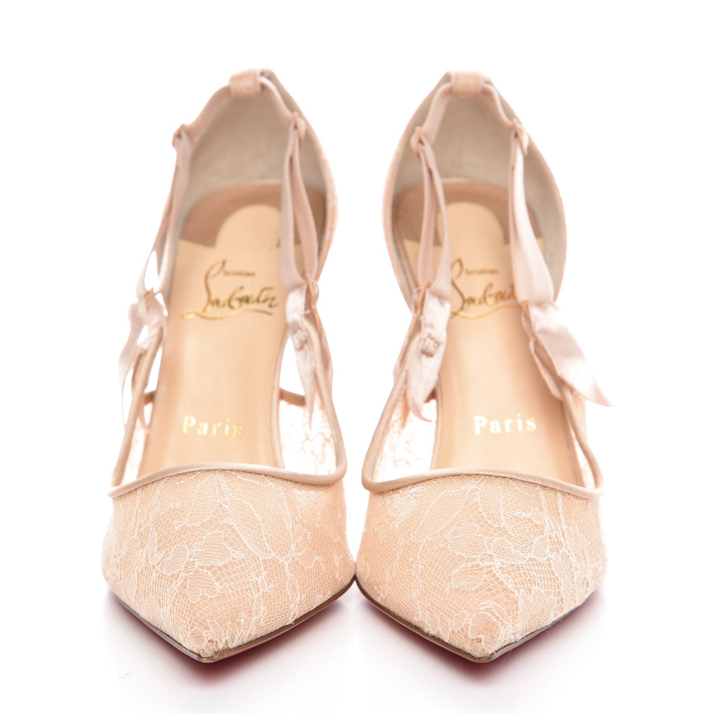 Satin Chantilly Lace Hot Jeanbi 100 Pumps 38 Nude